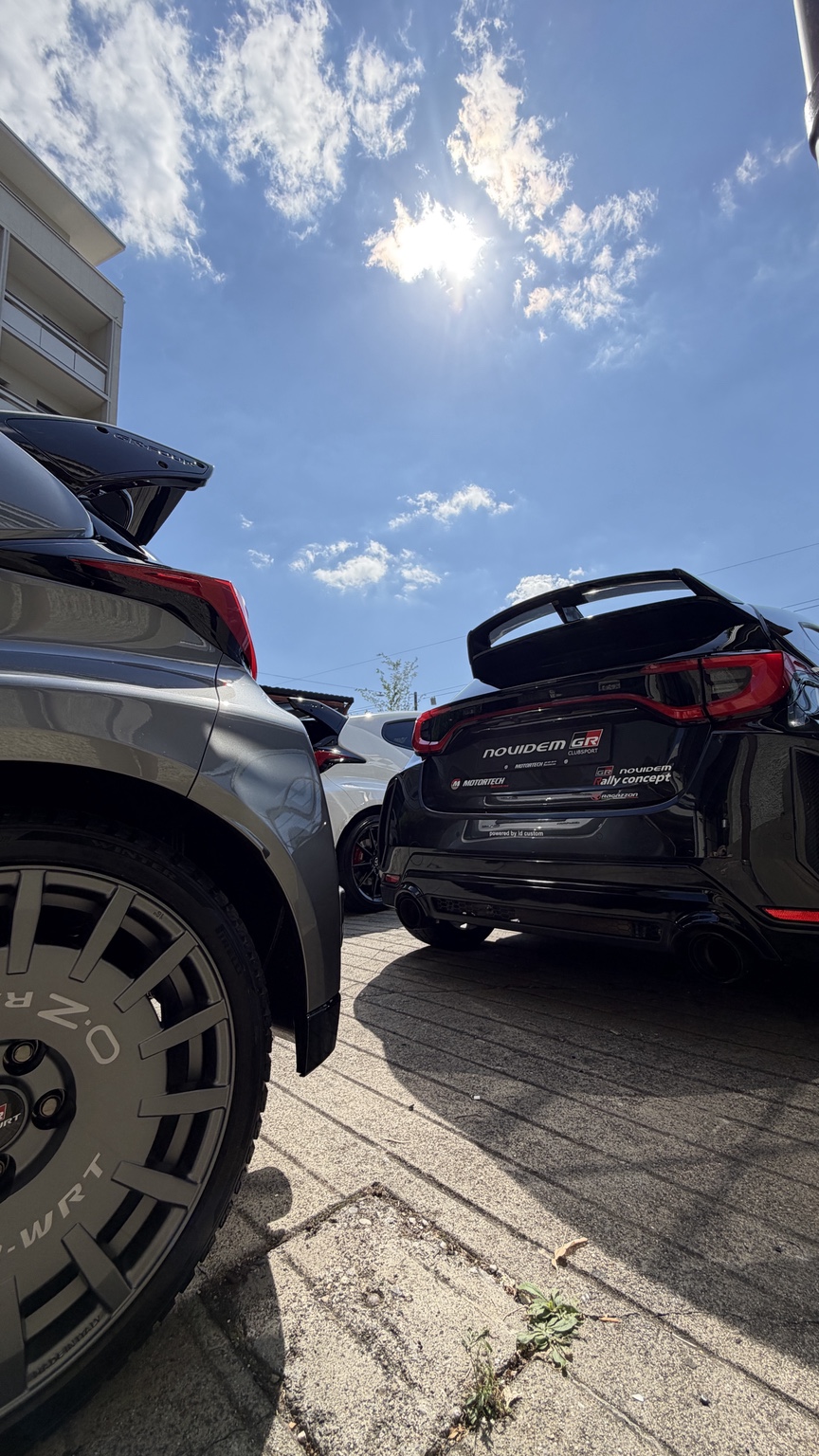 Black GR Yaris Clubsport prepared by GR Novidem, rear view